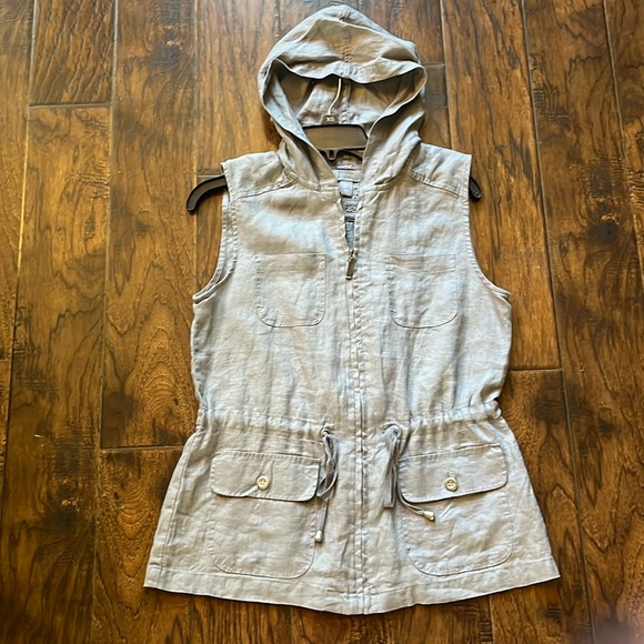 Kenar utility vest, size small. 100% LINEN - Picture 2 of 7